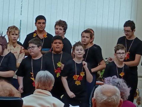 Podzimní vystoupení žáků ze Základní školy speciální potěšilo seniory v Dolní Libchavě